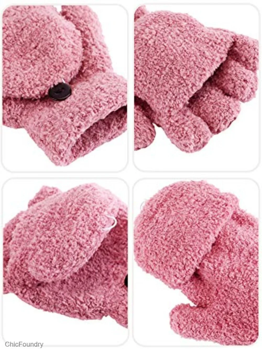 3 Pairs Kids Warm Knitted Winter Gloves Full Fingers for Boys Girls 4-12